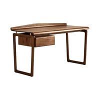 Escritorio de oficina vintage de madera maciza con cajón, estructura resistente de nogal negro, diseño moderno para el hogar u oficina, elegante mesa de escritura, muebles de trabajo de estilo retro