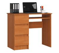 AKORD Escritorio A-6 con Estante para Teclado y 3 Cajones | Escritorio de Oficina | 90x77x50cm 30 kg (Aliso)