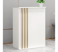 Escritorio de pago con cajón con cerradura, mesa de recepción moderna para oficina principal, soporte de caja registradora para minoristas, vestíbulo, salón y boutique