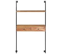 Escritorio de pared de madera maciza, 90 x 40 x 170 cm, de acacia y hierro, ahorra espacio para espacios pequeños, duradero y respetuoso con el medio ambiente