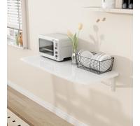 Escritorio de pared plegable, mesa de escritura que ahorra espacio para oficina en casa, computadora, estudio, banco de trabajo, cocina, comedor (blanco, 120 x 40 cm)