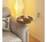 Escritorio de Pared Plegable: mesita de Noche con diseño abatible Que Ahorra Espacio, Mesa Redonda Plegable con Bandeja, Mesa de Comedor Extensible de Pared, Estante Lateral Flotante (acabad