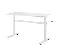 Escritorio de pie 140x60cm Escritorio de Oficina de Altura Regulable manualmente máx. 117cm Mesa ergonómica Cargable hasta 40kg Blanco