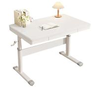 Escritorio de pie ajustable de altura ajustable manual 80/100/120 cm x 60 cm con cajón de almacenamiento para oficina en casa (blanco, 100 x 60 cm)