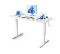Escritorio de pie ajustable en altura resistente, estación de trabajo para oficina en casa, mesa ergonómica para computadora, color blanco, 120 cm, perfecto para trabajo remoto y estudio, diseño