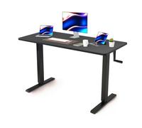 Escritorio de pie de altura ajustable, resistente, para oficina en casa, computadora, estación de trabajo ergonómica, 120 cm, escritorio negro para estudio y trabajo, diseño moderno, solución para