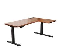 Escritorio de pie eléctrico ajustable en forma de L de 180 x 110 cm, mesa esquinera de altura ajustable, estación de trabajo ergonómica para oficina en casa, diseño vertical moderno