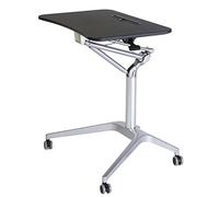 Escritorio de pie móvil de altura ajustable para sentarse a estar de pie, mesa de cama, mesa auxiliar de sofá, carrito rodante, podio móvil, con ruedas