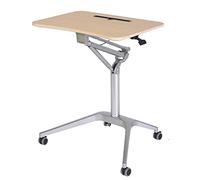 Escritorio de pie móvil de altura ajustable para sentarse a estar de pie, mesa de cama, mesa auxiliar de sofá, carrito rodante, podio móvil, con ruedas