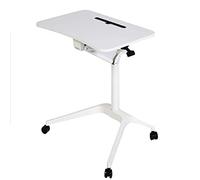 Escritorio de pie móvil de altura ajustable para sentarse a estar de pie, mesa de cama, mesa auxiliar de sofá, carrito rodante, podio móvil, con ruedas