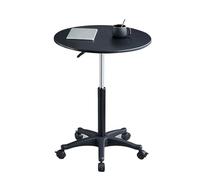 Escritorio de pie móvil, mesa de altura ajustable para laptop con rotación de 360°, mesita de noche con rodillo de freno para sala de estar, estudio, dormitorio, oficina