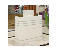 Escritorio de recepción blanco con cajones con cerradura para tiendas, salones, cafeterías y restaurantes - 80 cm, mostrador de ventas para una gestión elegante y funcional del espacio