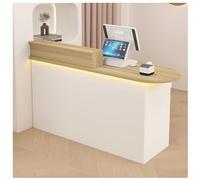 Escritorio de recepción compacto con cajones con cerradura y gabinete de almacenamiento, asas de hardware duraderas, rieles de deslizamiento silencioso, ideal para oficinas y espacios minoristas