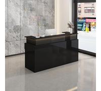 Escritorio de recepción compacto de madera para pago y oficina, ideal para espacios pequeños, perfecto para salones y áreas de recepción