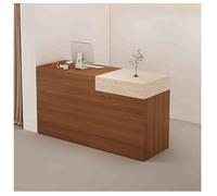 Escritorio de recepción compacto para espacios pequeños - Elegante mesa de oficina y salón para vestíbulo, checkout, salón de belleza (L-35.4 x 19.6 x 39.3 pulgadas)