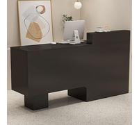 Escritorio de recepción con almacenamiento, mostrador de pago al por menor con cajón con cerradura, recepción para tiendas y salones, mesa frontal moderna, muebles de espacio de trabajo organizado