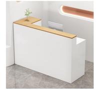 Escritorio de recepción con cajero de almacenamiento con mesa extendida y armarios laterales opcionales, cajones con cerradura, muebles de oficina modernos (39.4 x 17.7 x 39.4 pulgadas)