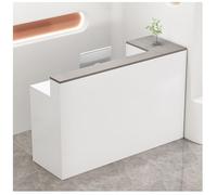 Escritorio de recepción con cajero de almacenamiento con mesa extendida y cajones con cerradura, gabinetes laterales opcionales, muebles de oficina modernos (47.2 x 17.7 x 39.4 pulgadas)