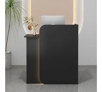 Escritorio de recepción con cajón con cerradura, mostrador frontal compacto para salida de salón y vestíbulo, ideal para espacios pequeños