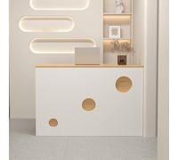 Escritorio de recepción con cajón con cerradura, mostrador moderno para salones de belleza y tiendas de ropa, diseño compacto para un uso eficiente del espacio, soluciones elegantes de servicio al