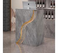Escritorio de recepción con cajón con cerradura y luces LED, mesa de pago para tiendas y salones de belleza, mostrador frontal para oficina en casa, 100 x 40 x 96 cm