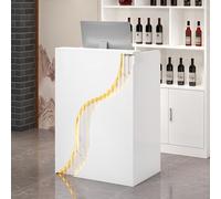 Escritorio de recepción con cajón con cerradura y luces LED, mesa de pago para tiendas y salones de belleza, mostrador frontal para oficina en casa, 100 x 40 x 96 cm