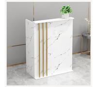 Escritorio de recepción con cajón de bloqueo y parte superior de mármol, perfecto para negocios y áreas de servicio al cliente, diseño elegante para una mejor experiencia del cliente