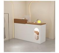 Escritorio de recepción con cajón y almacenamiento, elegante mesa de recepción de oficina para vestíbulo y salida de salón, mostrador moderno para espacios minoristas (A6 izquierda_110 cm)