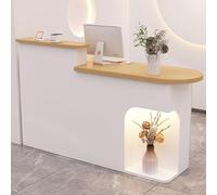 Escritorio de recepción con cajones con cerradura, mesa frontal para salón, oficina y zonas de pago, solución de espacio organizado