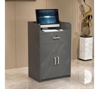 Escritorio de recepción con cajones con cerradura, mostrador compacto para el hogar, oficina, salón y áreas de pago, muebles de gestión eficiente del espacio