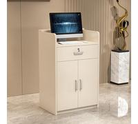 Escritorio de recepción con cajones con cerradura, mostrador compacto para el hogar, oficina, salón y áreas de pago, muebles de gestión eficiente del espacio