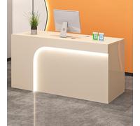 Escritorio de recepción con cajones con cerradura, mostrador de venta al por menor, bandeja de teclado y gestión de cables para oficina en casa, salones y spas, diseño moderno multifuncional
