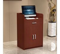 Escritorio de recepción con cajones con cerradura, mostrador frontal compacto para el hogar, oficina, salón, muebles elegantes para una gestión eficiente del espacio