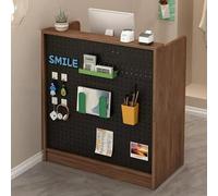 Escritorio de recepción con cajones con cerradura y armario de almacenamiento, mesa moderna para computadora de oficina para pagar, salón, tienda de tienda, salón de belleza