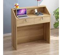 Escritorio de recepción con cerradura con cajón, mostrador de pago versátil para salones de belleza y tiendas de conveniencia, diseño elegante y seguro para mejorar la experiencia del cliente