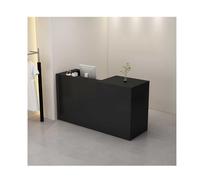 Escritorio de recepción con cerradura, mesa de oficina de madera con cajones para clínica, instituto de belleza, negocios, vestíbulo de entrada, mesa de recepción de 39.4 pulgadas (K, derecha_L100 cm)