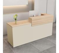 Escritorio de recepción con estanterías, mostrador frontal moderno para oficinas comerciales, salas de eventos y conferencias, lado derecho, 140 x 60 x 100 cm
