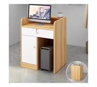 Escritorio de recepción con gestión de cables y cajón con cerradura, mostrador de ventas moderno y duradero para vestíbulo y salón de belleza