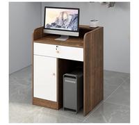 Escritorio de recepción con gestión de cables y cajón con cerradura, mostrador de ventas moderno y duradero para vestíbulo y salón de belleza