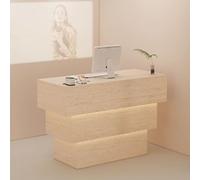 Escritorio de recepción con iluminación suave | Moderno mostrador frontal para salones y tiendas minoristas | Elegante mesa de recepcionista