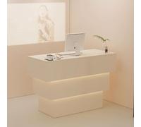 Escritorio de recepción con iluminación suave | Moderno mostrador frontal para salones y tiendas minoristas | Elegante mesa de recepcionista