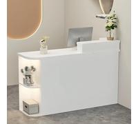 Escritorio de recepción con luces y compartimento de almacenamiento para vestíbulo, salón de belleza, mesa de mostrador de salida con cajón con cerradura