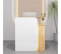 Escritorio de recepción con mostrador, gran ahorro de espacio, escritorio recepcionista, mostrador frontal con cajón con cerradura, escritorio de oficina para salón de belleza, sala de recepción