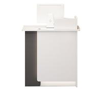 Escritorio de recepción con mostrador para salón de belleza con contador de efectivo simple, mostrador de pago para oficina de efectivo, diseño pequeño y elegante (negro, 31 pulgadas)