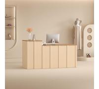 Escritorio de recepción de madera con bandeja para teclado y cajón con cerradura para oficina o vestíbulo