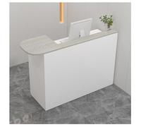 Escritorio de recepción de madera resistente para tienda de ropa, mostrador de cajero con encimeras dobles, agujero para cable, cajones con cerradura, bordes lisos (plateado 2 39.4 x 17.7 x 39.4