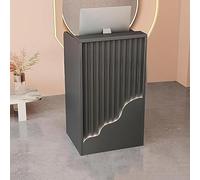 Escritorio de recepción de madera rústica, mesa pequeña para computadora, elegante mostrador de recepción, 60 x 45 x 100 cm, acabado blanco, ideal para oficinas y zonas de espera
