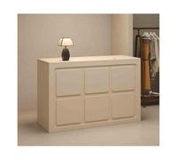 Escritorio de recepción de oficina, respetuoso con el medio ambiente, de alta resistencia, 140 cm, color beige, mesa recepcionista, diseño duradero con soporte de carga para un uso versátil