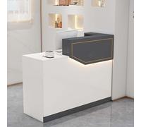 Escritorio de recepción en forma de L con cajones con cerradura, elegante mostrador de caja registradora para tiendas minoristas, centro comercial, recepción, caja registradora