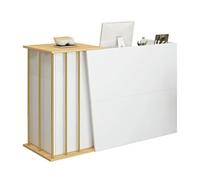 Escritorio de recepción en forma de L con cajones con cerradura, moderno mostrador de pago de oficina, elegante estación de servicio al cliente, muebles de recepción